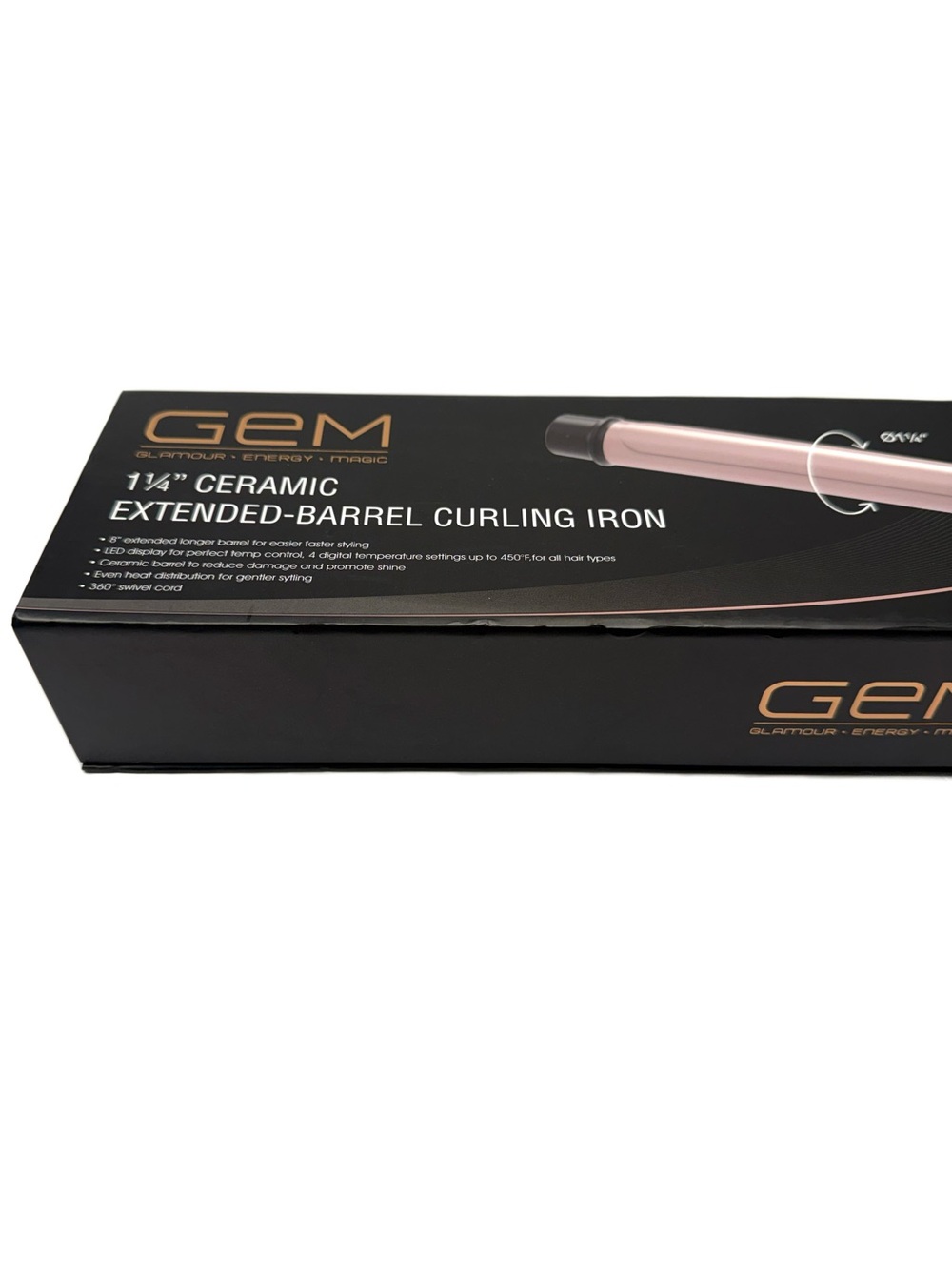 GEM 1¼" Ceramic Extended-Barrel Curling Iron NWT - Picture 8 of 10